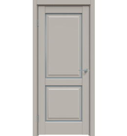 Дверь межкомнатная Concept-652 ПВХ, Шелл грей, остекленная, сатинат белый, царговая