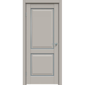 Дверь межкомнатная Concept-652 ПВХ Шелл грей, остекленная, сатинат белый, царговая