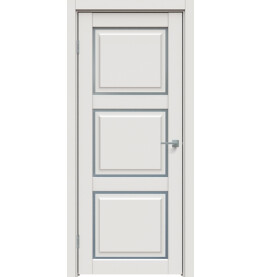 Дверь межкомнатная Concept-653 ПВХ, Белоснежно матовый, остекленная, сатинат белый, царговая