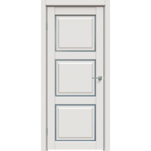 Дверь межкомнатная Concept-653 ПВХ Белоснежно матовый, остекленная, сатинат белый, царговая