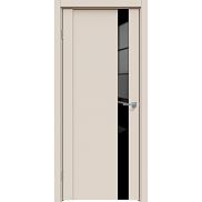 Дверь межкомнатная  "Concept-655" Магнолия, стекло Лакобель чёрное