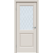 Дверь межкомнатная Concept-657 ПВХ Лайт грей, остекленная, ромб, кромка нет, царговая