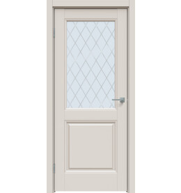 Дверь межкомнатная Concept-657 ПВХ, Лайт грей, остекленная, ромб, царговая