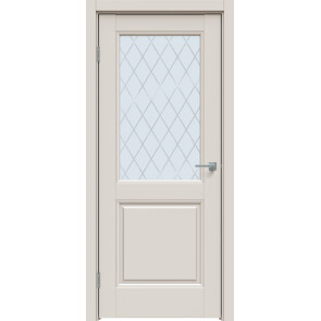 Дверь межкомнатная Concept-657 ПВХ Лайт грей, остекленная, ромб, царговая