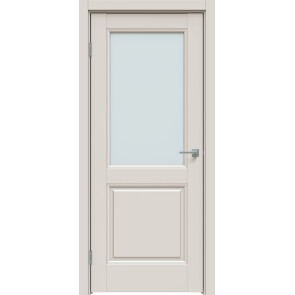 Дверь межкомнатная Concept-657 ПВХ Лайт грей, остекленная, сатинат белый, царговая