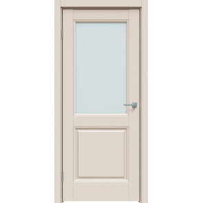 Дверь межкомнатная Concept-657 ПВХ Магнолия, остекленная, сатинат белый, царговая