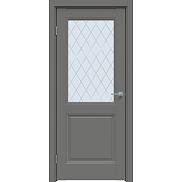 Дверь межкомнатная Concept-657 ПВХ, Медиум грей, остекленная, ромб, царговая