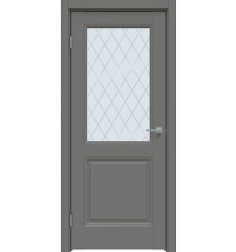 Дверь межкомнатная Concept-657 ПВХ, Медиум грей, остекленная, ромб, царговая