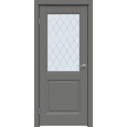 Дверь межкомнатная Concept-657 ПВХ Медиум грей, остекленная, ромб, кромка нет, царговая