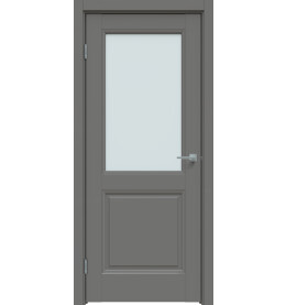 Дверь межкомнатная Concept-657 ПВХ, Медиум грей, остекленная, сатинат белый, царговая