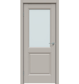 Дверь межкомнатная Concept-657 ПВХ, Шелл грей, остекленная, сатинат белый, царговая