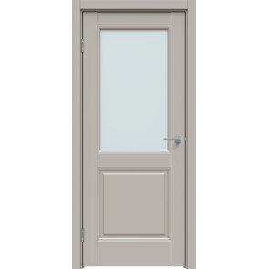 Дверь межкомнатная Concept-657 ПВХ Шелл грей, остекленная, сатинат белый, царговая