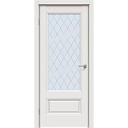 Дверь межкомнатная "Concept-661" Белоснежно матовый, стекло Ромб