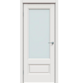 Дверь межкомнатная Concept-661 ПВХ, Белоснежно матовый, остекленная, прозрачное, царговая