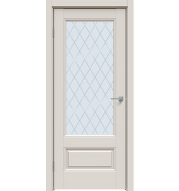 Дверь межкомнатная Concept-661 ПВХ, Лайт грей, остекленная, ромб, царговая