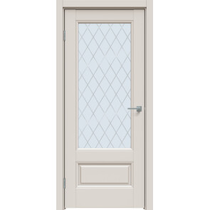 Дверь межкомнатная Concept-661 ПВХ Лайт грей, остекленная, ромб, царговая