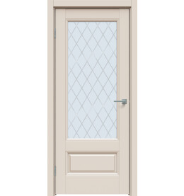 Дверь межкомнатная Concept-661 ПВХ, Магнолия, остекленная, ромб, царговая