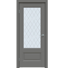 Дверь межкомнатная Concept-661 ПВХ, Медиум грей, остекленная, ромб, царговая