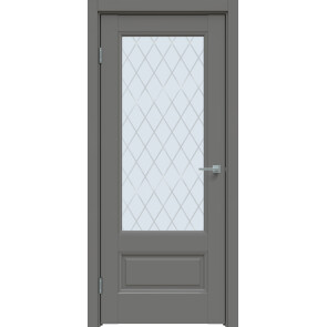 Дверь межкомнатная Concept-661 ПВХ Медиум грей, остекленная, ромб, царговая