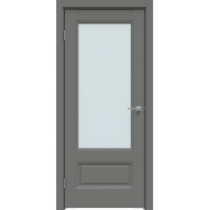 Дверь межкомнатная Concept-661 ПВХ Медиум грей, остекленная, прозрачное, царговая