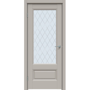 Дверь межкомнатная Concept-661 ПВХ Шелл грей, остекленная, ромб, царговая