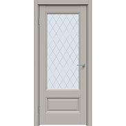 Дверь межкомнатная Concept-661 ПВХ Шелл грей, остекленная, ромб, царговая