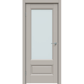 Дверь межкомнатная Concept-661 ПВХ Шелл грей, остекленная, сатинат белый, царговая