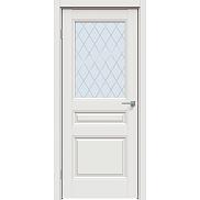 Дверь межкомнатная "Concept-663" Белоснежно матовый, стекло Ромб