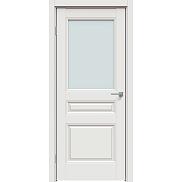 Дверь межкомнатная Concept-663 ПВХ, Белоснежно матовый, остекленная, сатинат белый, царговая