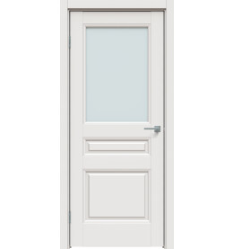 Дверь межкомнатная Concept-663 ПВХ, Белоснежно матовый, остекленная, прозрачное, царговая