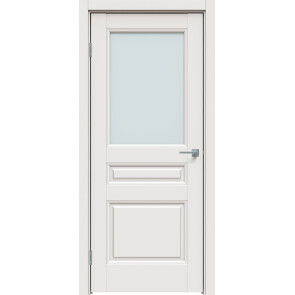 Дверь межкомнатная Concept-663 ПВХ Белоснежно матовый, остекленная, прозрачное, царговая