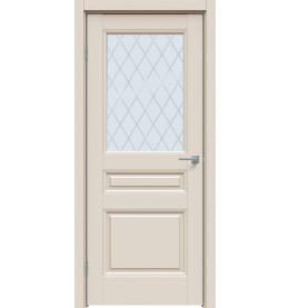 Дверь межкомнатная Concept-663 ПВХ, Магнолия, остекленная, ромб, царговая