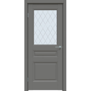Дверь межкомнатная Concept-663 ПВХ Медиум грей, остекленная, ромб, царговая