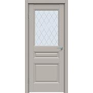 Дверь межкомнатная Concept-663 ПВХ, Шелл грей, остекленная, ромб, царговая