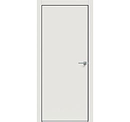 Дверь межкомнатная "Concept-701" Белоснежно матовый глухая, кромка-чёрная матовая