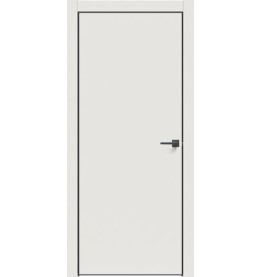 Дверь межкомнатная Concept-701 ПВХ, Белоснежно матовый, глухая, кромка алюминиевая черная матовая, каркасно-щитовая