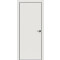 Дверь межкомнатная Concept-701 ПВХ, Белоснежно матовый, глухая, кромка алюминиевая черная матовая, каркасно-щитовая