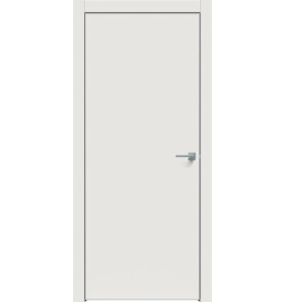 Дверь межкомнатная Concept-701 ПВХ, Белоснежно матовый, глухая, кромка алюминиевая матовый хром, каркасно-щитовая