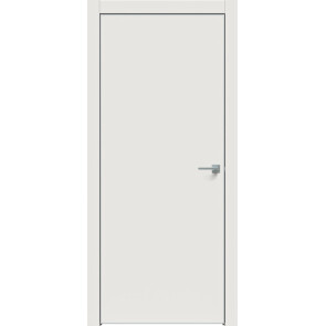 Дверь межкомнатная Concept-701 ПВХ Белоснежно матовый, без вставки, глухая, кромка алюминиевая матовый хром, каркасно-щитовая