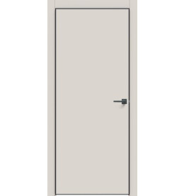 Дверь межкомнатная Concept-701 ПВХ, Лайт грей, глухая, кромка алюминиевая черная матовая, каркасно-щитовая