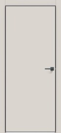 Дверь межкомнатная "Concept-701" Лайт грей глухая, кромка-чёрная матовая