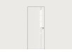 Дверь межкомнатная Concept-702 ПВХ, Белоснежно матовый, остекленная, лакобель белый, кромка алюминиевая матовый хром, каркасно-щитовая