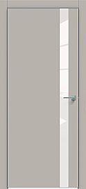Дверь межкомнатная "Concept-702" Шелл грей стекло Лакобель белое, кромка-матовый хром