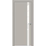 Дверь межкомнатная "Concept-702" Шелл грей стекло Лакобель белое, кромка-матовый хром
