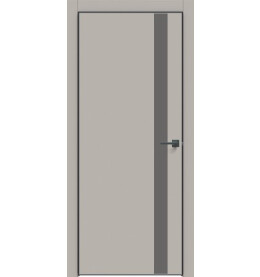 Дверь межкомнатная Concept-702 ПВХ, Шелл грей, глухая, вставка медиум грей, кромка алюминиевая черная матовая, каркасно-щитовая