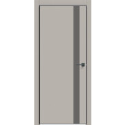 Дверь межкомнатная Concept-702 ПВХ, Шелл грей, глухая, вставка медиум грей, кромка алюминиевая черная матовая, каркасно-щитовая