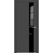 Дверь межкомнатная "Concept-703" Дарк грей, вставка Лакобель чёрный, кромка-чёрная матовая