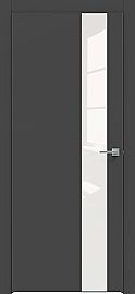 Дверь межкомнатная  "Concept-703" Дарк грей стекло Лакобель белый, кромка ABS