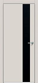 Дверь межкомнатная "Concept-703" Лайт грей, вставка Лакобель чёрный, кромка-ABS