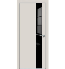 Дверь межкомнатная Concept-703 ПВХ, Лайт грей, глухая, кромка алюминиевая матовый хром, каркасно-щитовая